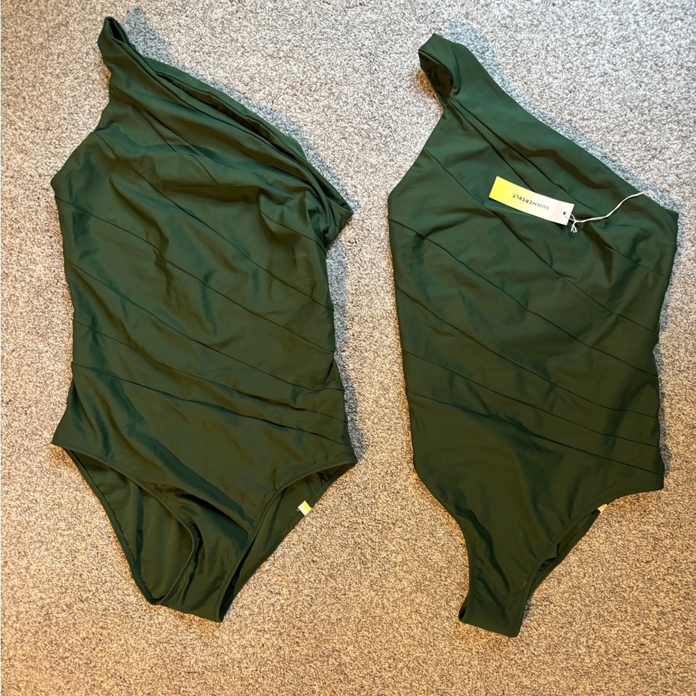 Summersalt Sidestroke Olive Swim One Piece